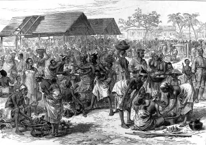 Market Prints: General market in Cape Coast Castle, 1874