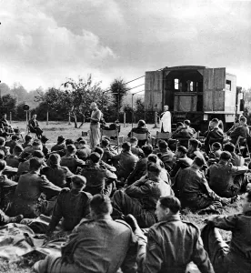 Truck Prints: General Montgomery reading the lesson, France; Second World