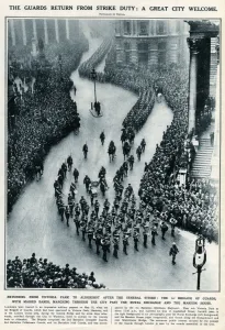 Return Prints: The General Strike - Guards return from duty 1926