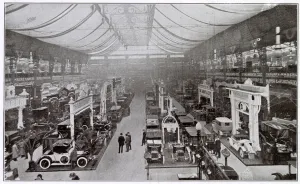 Displayed Prints: General view of the motor show at Olympia. Date: 1910
