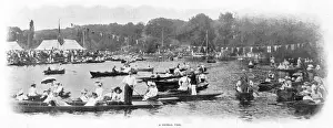 1901 Prints: A general view of Wargrave Regatta on the River Thames in Wargrave in Berkshire