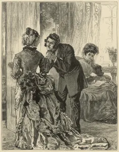 Collins Prints: A gentleman about to kiss a ladys hand