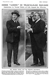 Patriotic Prints: George Robey & Horatio Bottomley recruiting in London