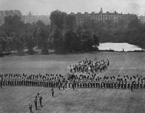 Colours Prints: George V presenting colours to Irish Guards
