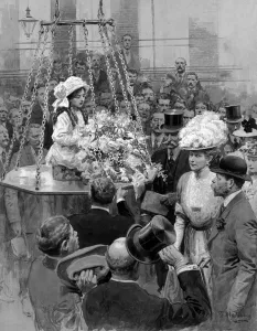 Bowler Prints: George V and Queen Mary in a crowd of people
