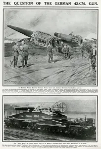 Batteries Prints: German 42cm guns bombarding Antwerp
