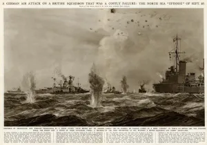 Propaganda Prints: German air attack on British squadron by G. H. Davis