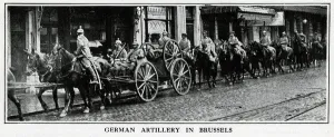 Occupation Prints: German artillery in Brussels, WW1