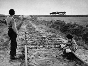 Forces Prints: German Boys on a disused Railway, Berlin, 1948