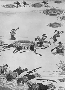 Wells Prints: German Breaches of the Hague Convention by Heath Robinson