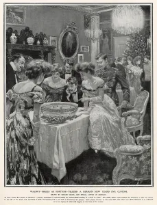 Customs Prints: A German custom where walnut shells are floated in a bowl of water