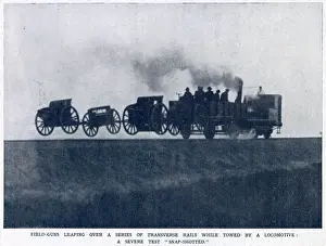 Works Prints: German field guns being tested at the secretive Krupp works at Essen in 1916