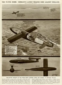 Bombing Prints: German flying bomb by G. H. Davis