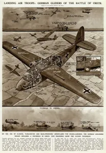 Fields Prints: German gliders in Battle of Crete by G. H. Davis