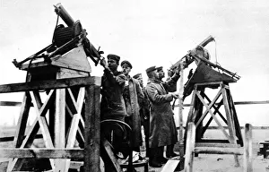 Mountains Prints: German machine guns on temporary mountains for use against war planes