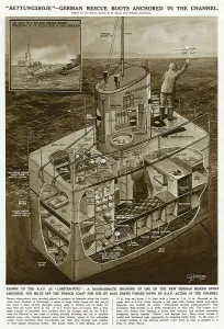 Rescue Prints: German rescue buoy in Channel by G. H. Davis