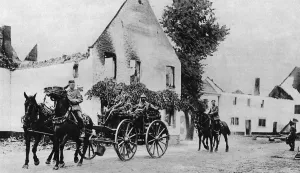 Cottages Prints: German soldiers in Mouland