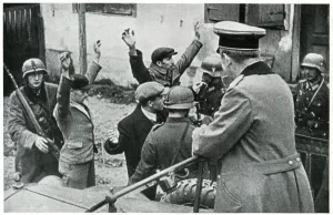 Polish Prints: German soldiers rounding up Polish civilians, Sept 1939