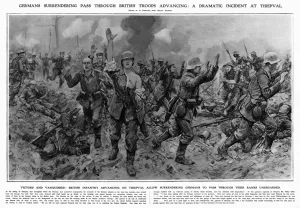 Prisoners Prints: German soldiers surrender at Thiepval, 1916