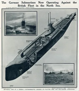 Operating Prints: German submarines in North Sea by G. H. Davis