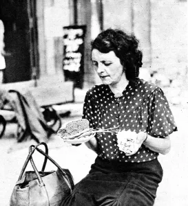 Berlin Prints: German woman and her daily ration, Berlin, 1945