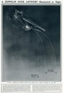 Dropped Prints: German Zeppelin over Antwerp 1914