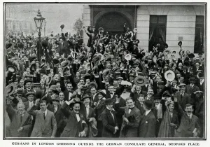 Declaration Prints: Germans outside German Consulate General, WW1