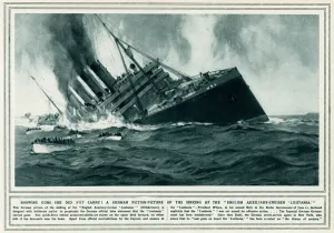 Carried Prints: Germans showing guns on the Lusitania 1915