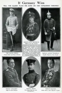 European Prints: If Germany Wins -- the Kaisers sons, WW1
