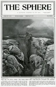 Bags Prints: Ghostly green cloud gas rolling towards the trench 1915