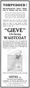Disasters Prints: Gieve life saving waistcoat for torpedoed shipwreck victims
