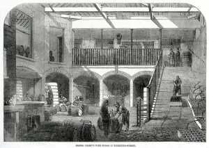 1861 Prints: Gilbeys wine store 1861