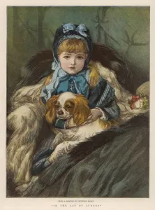 Spaniel Prints: Girl with K C Spaniel