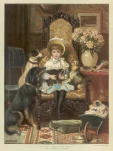 Attention Prints: Girl with Pets 1886
