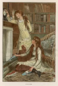 Fireside Prints: Girls at Fireside 1883