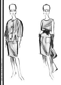 Neckline Prints: Givenchy outfit, 1960