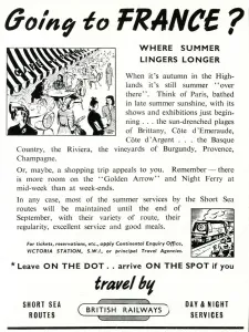 Paris Prints: Going to France? - British Railways advertisement