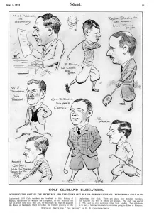 Personalities Prints: Gold Clubland Caricatures