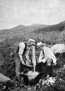 Miners Prints: Gold Panning at St. Davids Mine, Wales, 1911