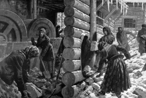 Siberian Prints: Gold Shovelled like Coal. A Curiosity of a Siberian Mine. Spa