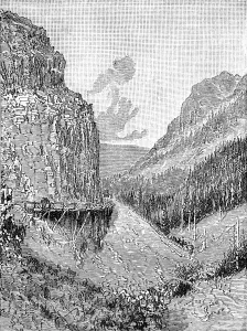 Golden Prints: Golden Gate Road and Imperial Rock, Yellowstone Park, 1888