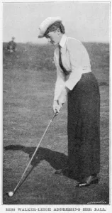 Links Prints: Golf - Miss Walker-Leigh Addressing her Ball