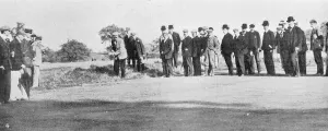 Links Prints: Golfer James Braid at the PGA on Romford Links