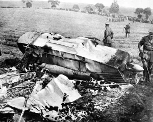 Part Prints: A gondola, part of a crashed zeppelin, being examined by