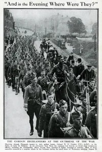 Surprise Prints: Gordon Highlanders marching through Plymouth, WW1