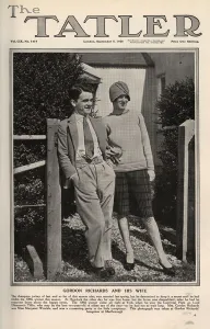 Oct16 Prints: Gordon Richards and his wife at his bungalow in Marlborough