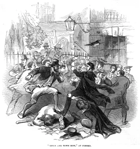 University Prints: Gown and Town row at Oxford