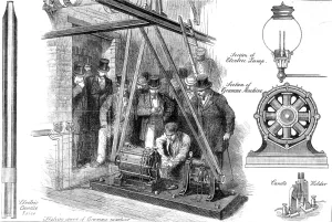 Lamps Prints: The Gramme Electricity Machine and Light, 1878