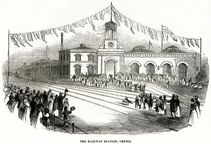 Trains Prints: Grand Junction Railway in Crewe 1843