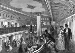Saloon Prints: Grand Saloon of an American Steam-boat, 1875